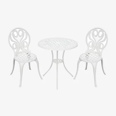 The Range Penrhyn Cast Aluminium Bistro Set - White