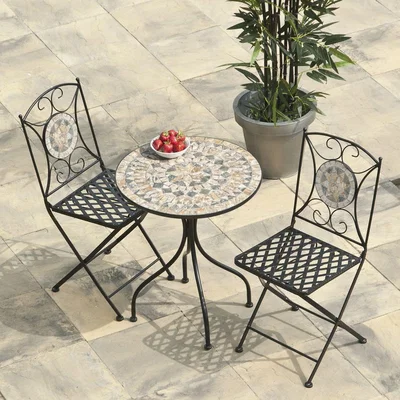 The Range Suntime Algiers 60cm Mosaic Bistro Set - Green / Orange