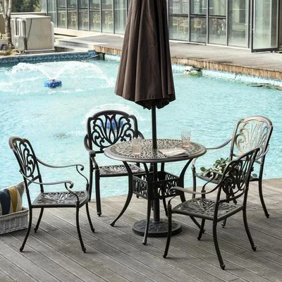 The Range 5 Piece Outdoor Furniture Dining Set - Bronze