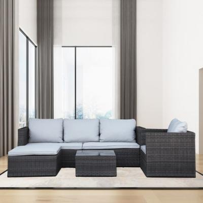 The Range Modular Corner Rattan Sofa - Brown modular without cover / No Cover
