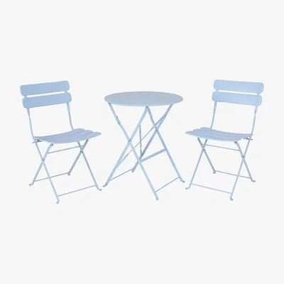 The Range 2 Seater Folding Bistro Set - Light Blue