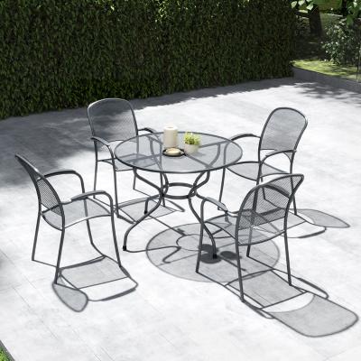 The Range Round Mesh Outdoor 4 Seater Dining Set  - Grey