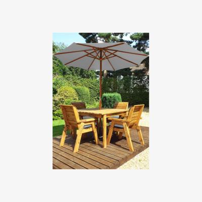 The Range Charles Taylor Four Seater Square Table Set with Accessories - Grey