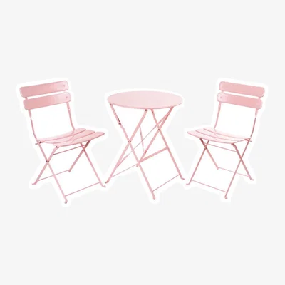 The Range 2 Seater Folding Bistro Set - Pink