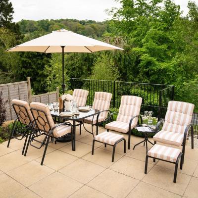 The Range Garden Dining and Leisure Furniture Set with Reclining Seats - Beige