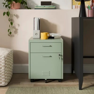 Dunelm Helga Lockable 2 Drawer Storage Cabinet