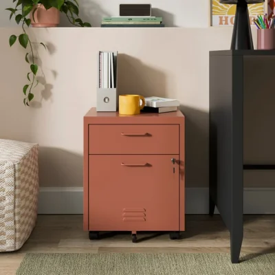 Dunelm Helga Lockable 2 Drawer Storage Cabinet