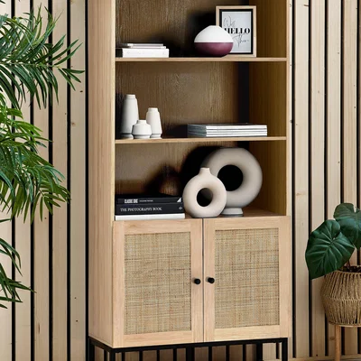 Dunelm Hollis Tall Oak Bookcase Oak
