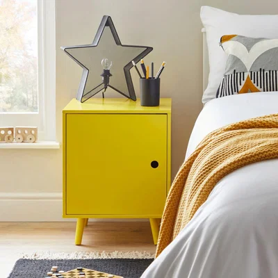 Dunelm Kids Bedside Storage Cube Mustard (Yellow)