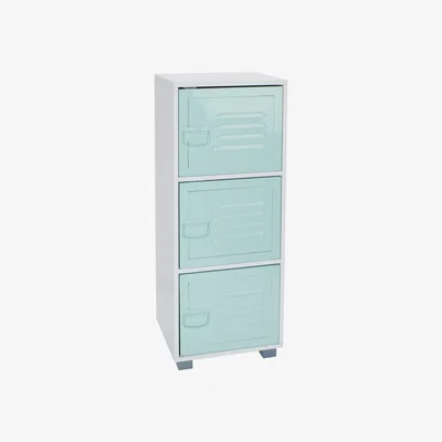 Dunelm Green Metal Door Cabinet Green
