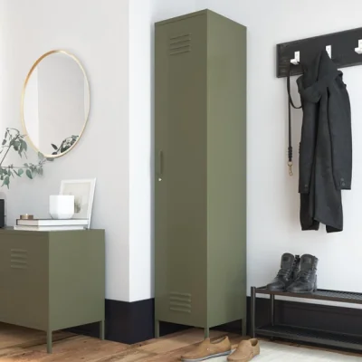 Dunelm Return - Bradford Single Metal Storage Cabinet, Olive