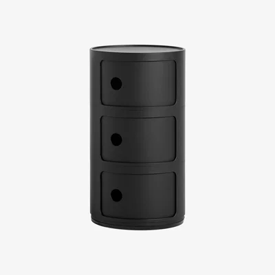 Made in Design Componibili Storage - / Matt version - 3 drawers - H 58 cm by Kartell Black
