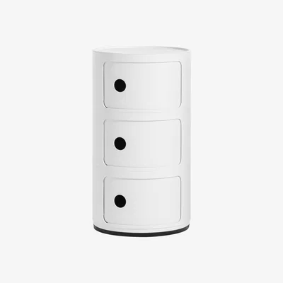 Made in Design Componibili Storage - / Matt version - 3 drawers - H 58 cm by Kartell White