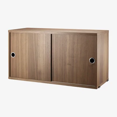 Made in Design String® System Crate - 2 sliding doors - L 78 cm by String Furniture Natural wood