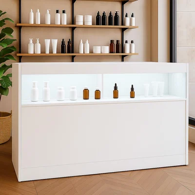 The Range B1500 LED Shop Counter - White