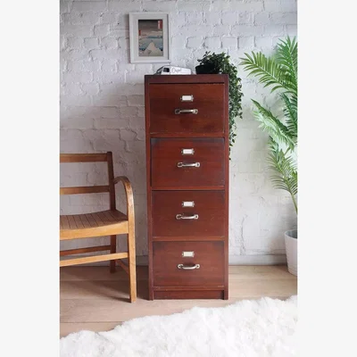 Urban Outfitters Urban Renewal Vintage Wooden Filing Cabinet - Brown 123cm x 44cm x 52cm at Urban Outfitters