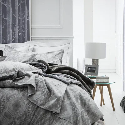 Amara Alexandre Turpault - Namaste Duvet Cover - Silver - King