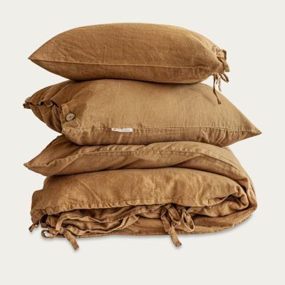 Bombinate.com Cinnamon Tied Linen Duvet Cover Set