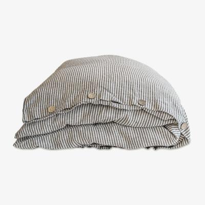Bombinate.com Striped Buttoned Linen Duvet Cover