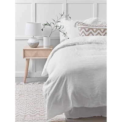 Cox and Cox Washed Linen Kingsize Duvet Cover - White