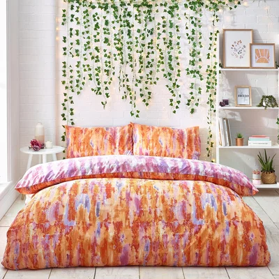 Dunelm Style Lab Tie Dye Duvet Cover and Pillowcase Set MultiColoured