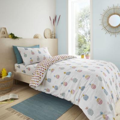 Dunelm Pineapple Elephant Ananas Pineapple 100% Cotton Duvet Cover and Pillowcase Set MultiColoured