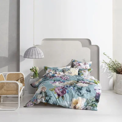 Dunelm Linen House Lena 100% Cotton Duvet Cover and Pillowcase Set MultiColoured