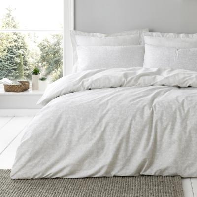 Dunelm Phoebe Grey Duvet Cover and Pillowcase Set Grey and White