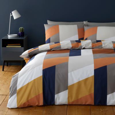 Dunelm Laken Reversible Duvet Cover and Pillowcase Set MultiColoured