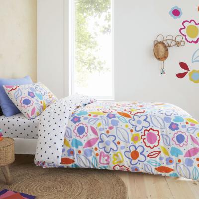 Dunelm Pineapple Elephant Blomme Floral 100% Cotton Duvet Cover and Pillowcase Set MultiColoured