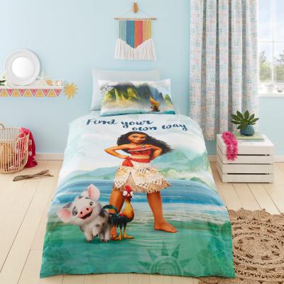 Dunelm Disney Moana 100% Cotton Reversible Duvet Cover and Pillowcase Set MultiColoured