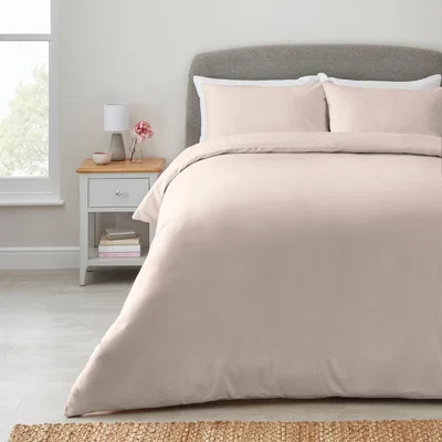Dunelm Simply Brushed Cotton Duvet Cover and Pillowcase Set Natural
