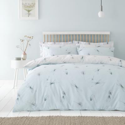 Dunelm Dragonflies Seafoam Reversible Duvet Cover and Pillowcase Set Blue