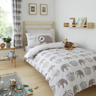 Dunelm Sloth Duvet Cover and Pillowcase Set Natural