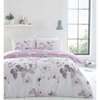 Dunelm Catherine Lansfield Scatter Heather Duvet Cover and Pillowcase Set Purple