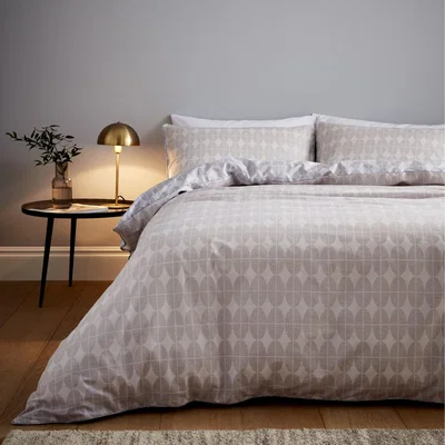 Dunelm Content By Terence Conran Orby Ovals 100% Cotton Duvet Cover and Pillowcase Set Natural (Grey)