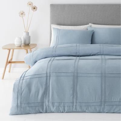 Dunelm Denver Denim Pintuck Duvet Cover and Pillowcase Set Denim Blue