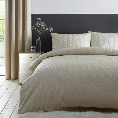 Dunelm Cassie Gold Duvet Cover and Pillowcase Set Gold