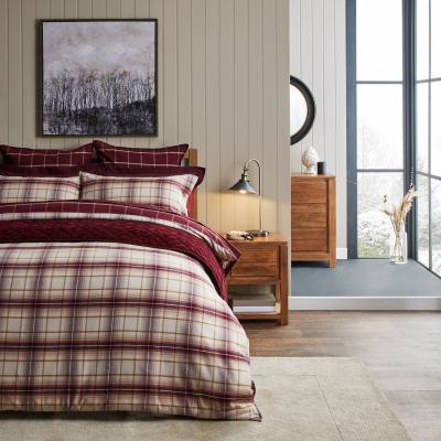 Dunelm Dorma Finlay Reversible Red Checked Duvet Cover and Pillowcase Set Red, White and Yellow