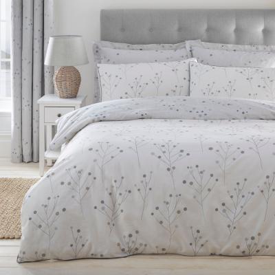 Dunelm Padstow Grey Reversible Duvet Cover and Pillowcase Set Grey/White