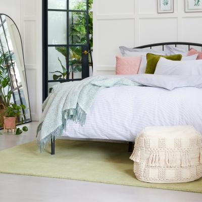Dunelm Riviera Grey Stripe 100% Cotton Duvet Cover and Pillowcase Set Grey