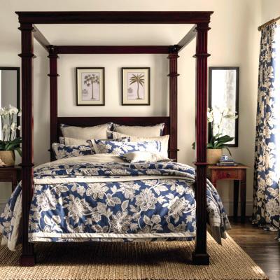 Dunelm Dorma Samira Blue 100% Cotton Duvet Cover Blue / White