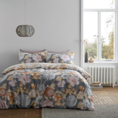 Dunelm Bianca Fine Linens Tuilleries Charcoal 100% Cotton Duvet Cover and Pillowcase Set Charcoal
