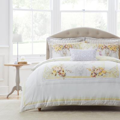 Dunelm Dorma Hartington 100% Cotton Reversible Duvet Cover and Pillowcase Set Yellow