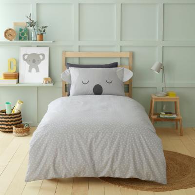 Dunelm 3D Koala Grey 100% Cotton Duvet Cover and Pillowcase Set Grey