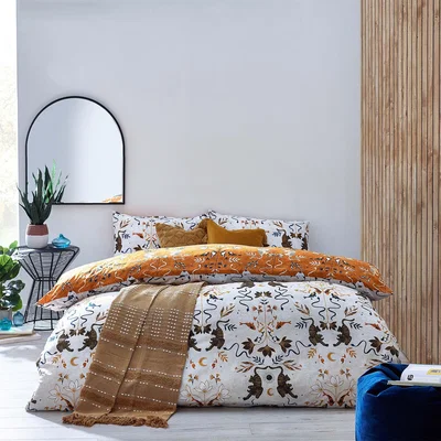 Dunelm Tigerfish Reversible Duvet Cover and Pillowcase Set MultiColoured