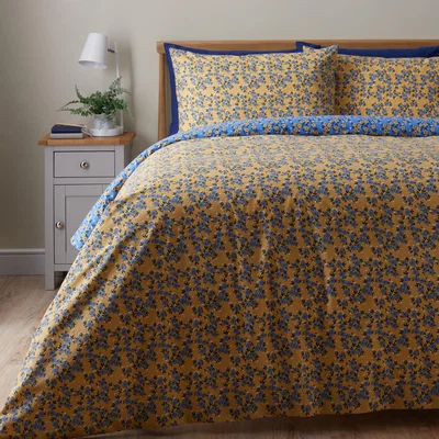 Dunelm Paige Duvet Cover and Pillowcase Set Blue