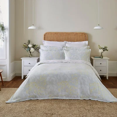 Dunelm Dorma Daylesford Green 100% Cotton Duvet Cover and Pillowcase Set Green