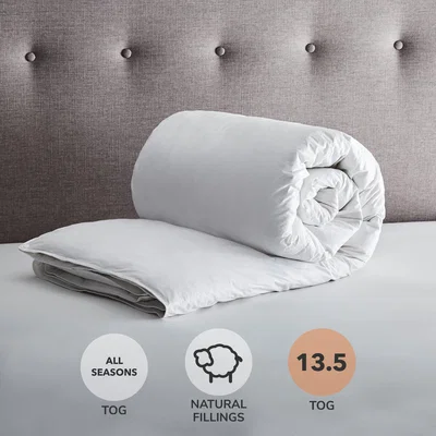 Dunelm Fogarty White Goose Feather and Down All Seasons 13.5 Tog Duvet White