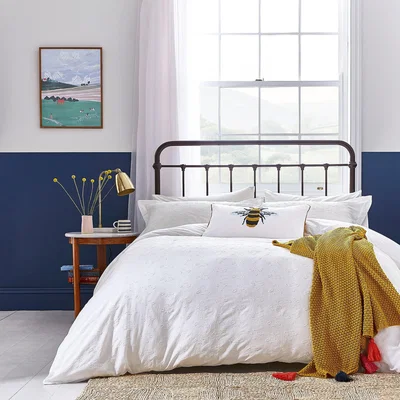 Dunelm Joules Botanical Bee 100% Cotton Duvet Cover White